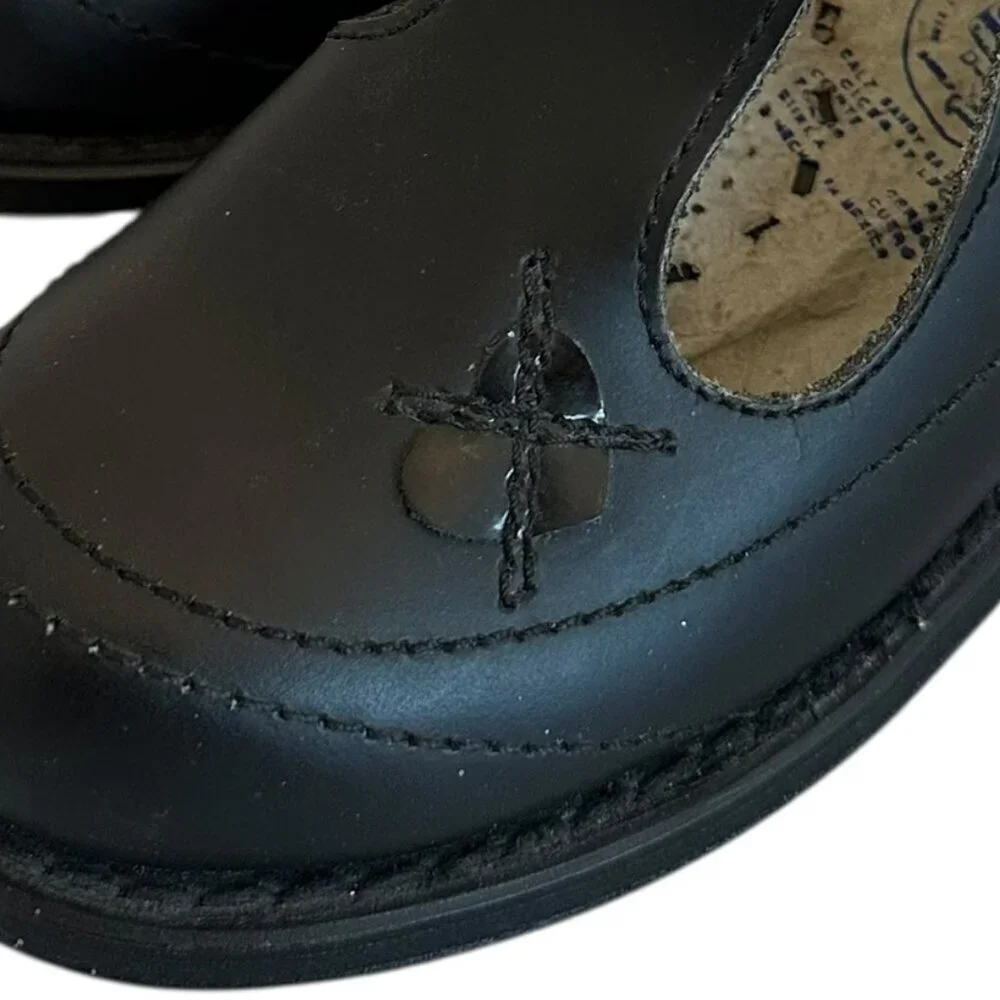 Pie-Co Vintage Black Booties Shoes w/ Buckle Heart Detail Size 9 Toddler Girl